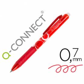 Boligrafo q-connect retractil borrable 0,7 mm color rojo