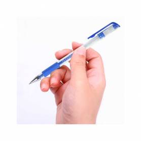 Boligrafo q-connect tinta gel azul 0,7 mm sujecion de caucho