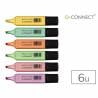 Rotulador q-connect fluorescente pastel punta biselada estuche de 6 unidades colores surtidos - KF17963