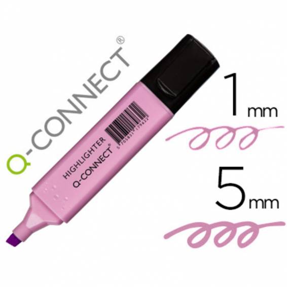 Rotulador q-connect fluorescente pastel violeta punta biselada