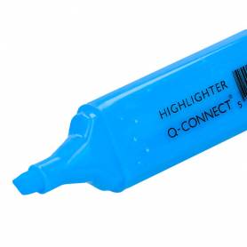 Rotulador q-connect fluorescente azul punta biselada