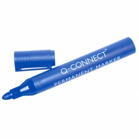 Rotulador q-connect marcador permanente azul punta redonda 3 mm