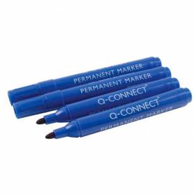 Rotulador q-connect marcador permanente azul punta redonda 3 mm