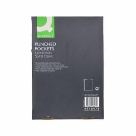 Funda multitaladro q-connect folio 120 mc cristal caja de 100 unidades