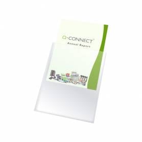 Funda portadocumento q-connect din a5 150 micras pvc transparente con uñero 148x210 mm