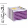 Fichero cajones de sobremesa q-connect 305x370x215 mm bandeja organizadora superior 6 cajones violeta translucido - KF18437