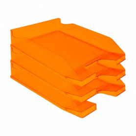 Bandeja sobremesa plastico q-connect naranja transparente240x70x340 mm