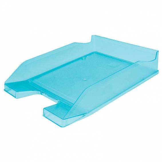 Bandeja sobremesa plastico q-connect turquesa transparente 240x70x340 mm