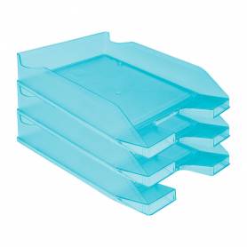 Bandeja sobremesa plastico q-connect turquesa transparente 240x70x340 mm