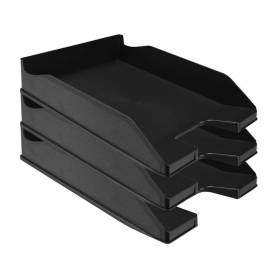 Bandeja sobremesa plastico q-connect negro opaco 100% reciclado 240x70x340 mm