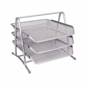 Bandeja sobremesa metalica q-connect kf00822 rejilla plata 3 bandejas movibles 350x278x275 mm