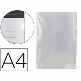 Carpeta dossier uñero plastico q-connect din a4 120 micras transparente -bolsa de 10 unidades