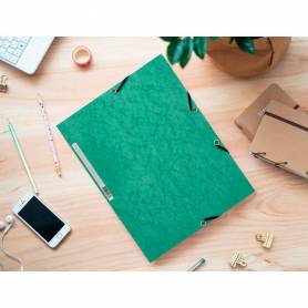 Carpeta q-connect gomas kf02168 carton simil-prespan solapas 320x243 mm verde