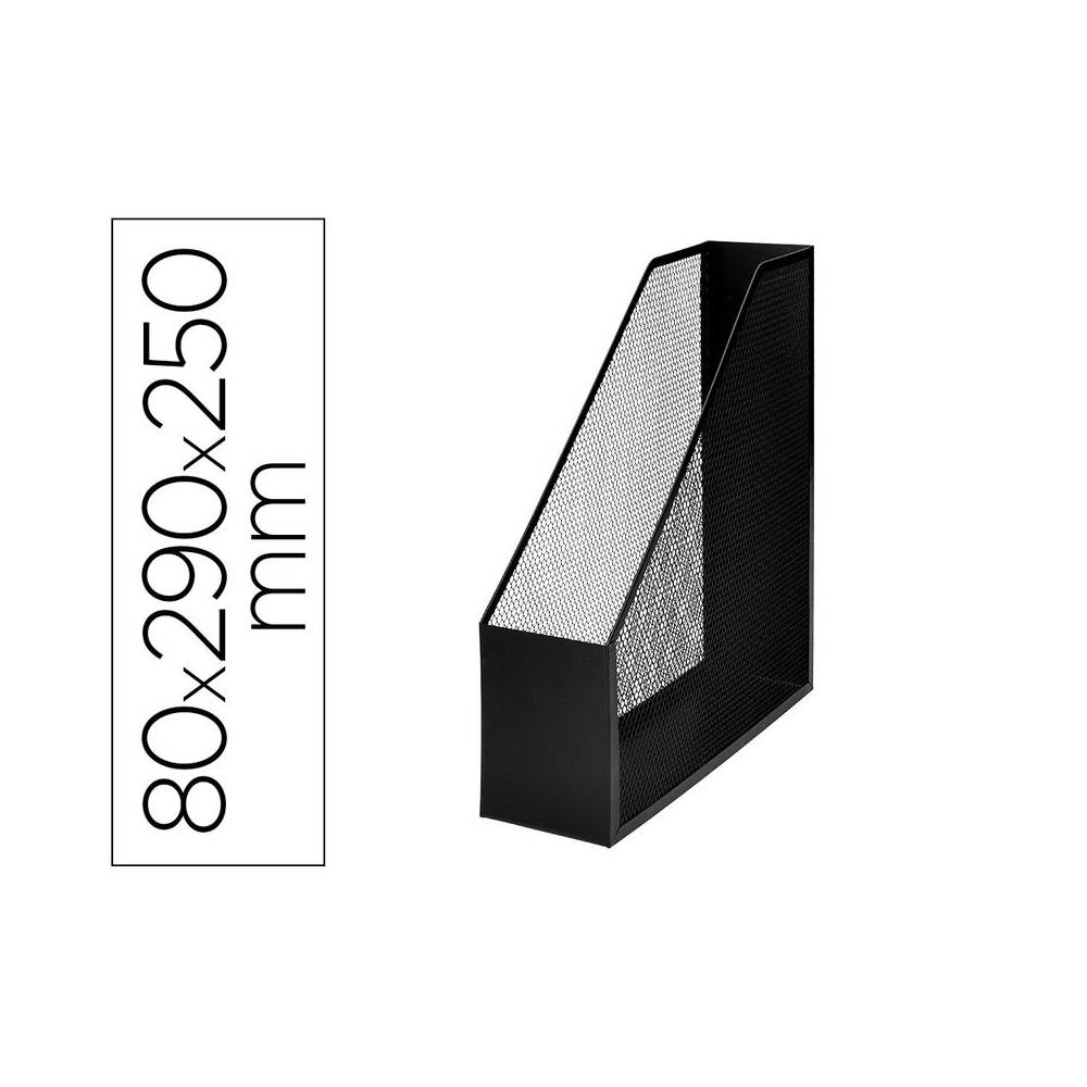 Revistero metalico q-connect rejilla negro 79x289x250 mm