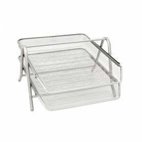 Bandeja sobremesa metalica q-connect rejilla gxa100 plata2 bandejas movibles 300x185x 350 mm