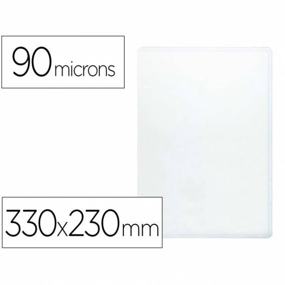 Funda portadocumento folio 90 micras pvc transparente