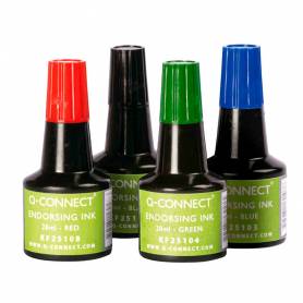 Tinta tampon q-connect negro bote 28 ml