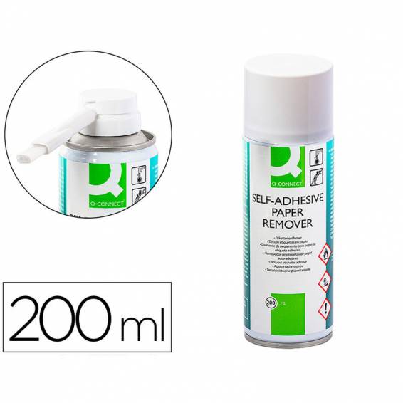 Limpiador de pegamento q-connect para etiqueta adhesiva bote de 200 ml