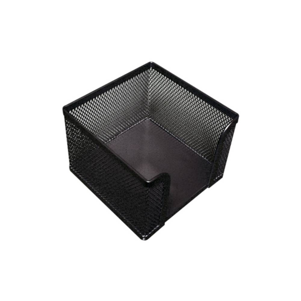 Soporte taco de papel q-connect metalico rejilla negro 95x95x80 mm