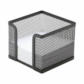 Soporte taco de papel q-connect metalico rejilla negro 95x95x80 mm