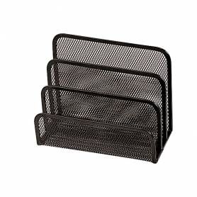 Soporte para cartas q-connect metalico rejilla negro 170x135x83mm