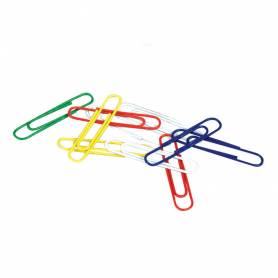 Clips colores q-connect 50 mm caja de 30 unidades colores surtidos