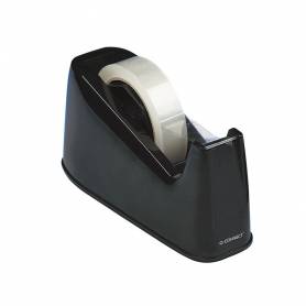 Portarrollo sobremesa q-connect plastico para cintas de 33 y 66 mt color negro