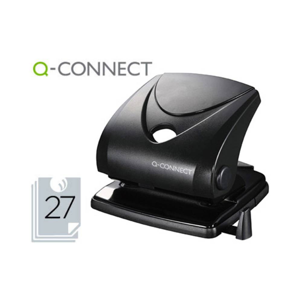 Taladrador q-connect kf01235 negro abertura 2,7 mm capacidad 27 hojas