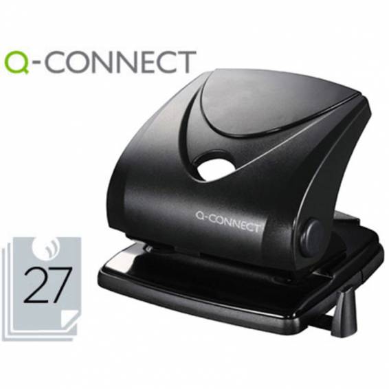 Taladrador q-connect kf01235 negro abertura 2,7 mm capacidad 27 hojas