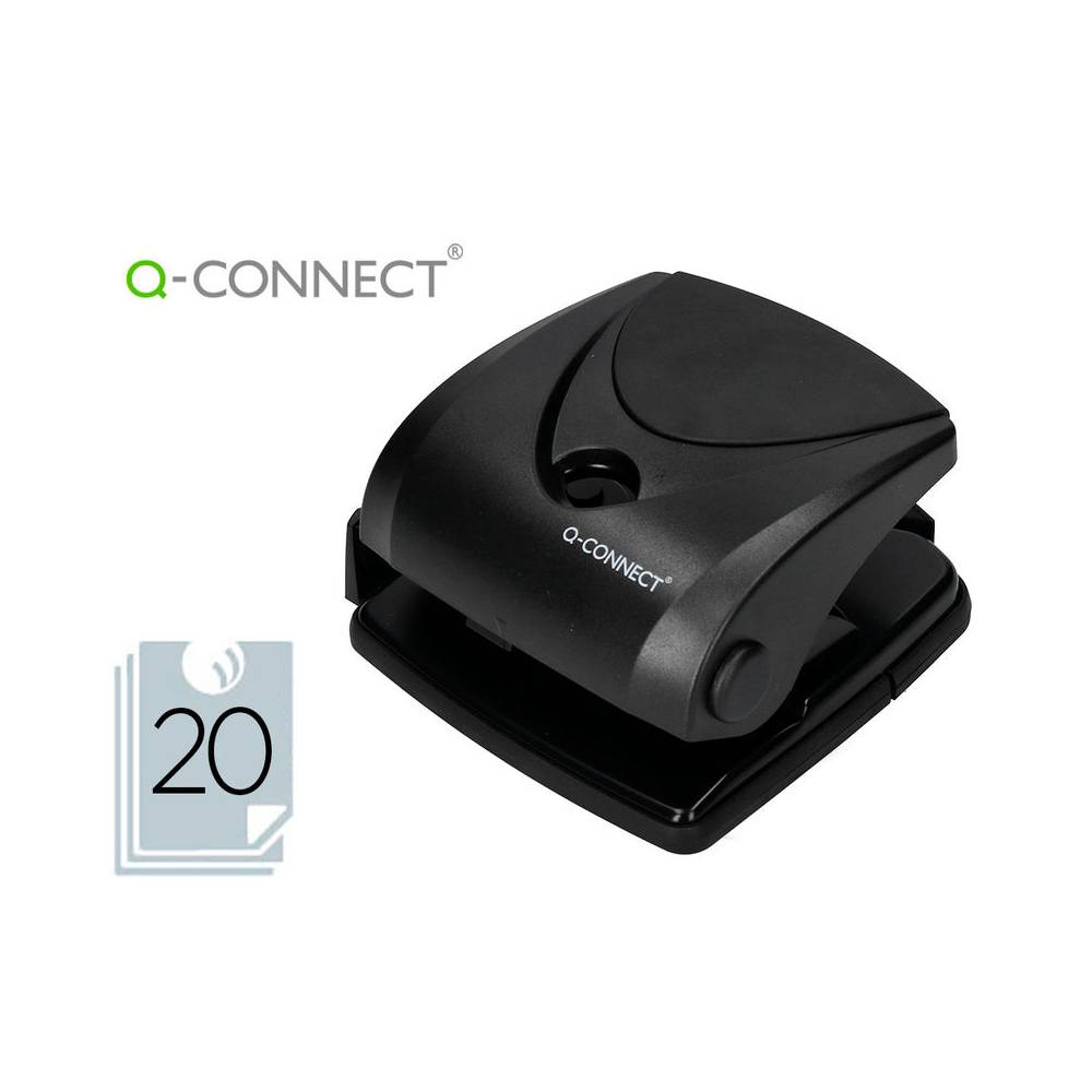 Taladrador q-connect kf01234 negro abertura 2 mm capacidad 20 hojas