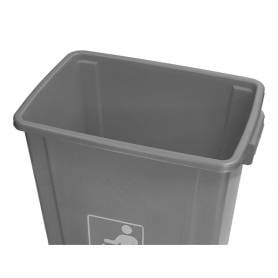 Papelera contenedor q-connect plastico con tapa de balancin 40 litros gris 410x280x610 mm