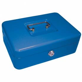 Caja caudales q-connect 10/ 250x180x90 mm azul con portamonedas