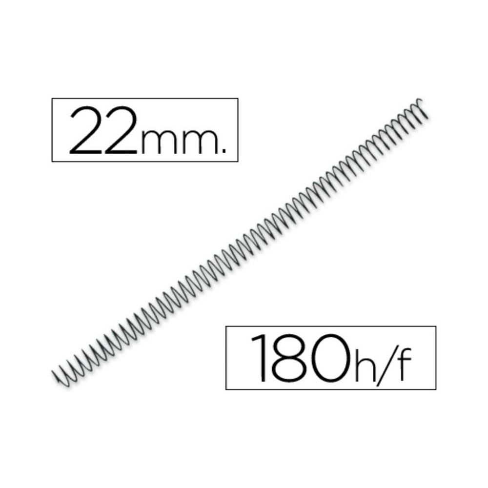 Espiral metalico q-connect 56 4:1 22mm 1,2mm caja de 100 unidades