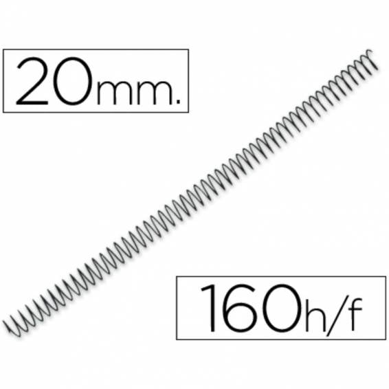 Espiral metalico q-connect 56 4:1 20mm 1,2mm caja de 100 unidades