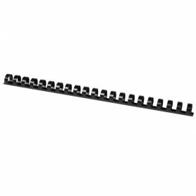 Canutillo q-connect redondo 16 mm plastico negro capacidad 145 hojas caja de 50 unidades