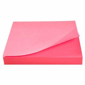 Bloc de notas adhesivas quita y pon q-connect 76x76 mm rosa neon 80 hojas