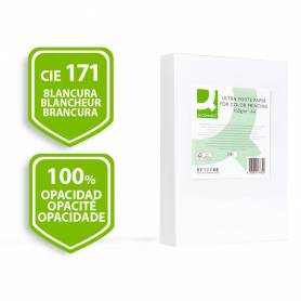 Papel fotocopiadora q-connect ultra white din a4 160 gramos paquete de 250 hojas