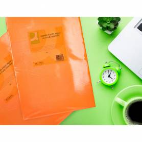 Papel color q-connect din a3 80gr naranja neon paquete de 500 hojas