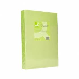 Papel color q-connect din a3 80gr verde neon paquete de 500 hojas