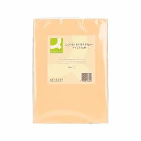 Papel color q-connect din a4 80gr crema paquete de 500 hojas