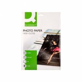 Papel q-connect foto glossy kf02163 din a4 alta calidad digital photo para ink-jet bolsa de 20 hojas de 260 gr