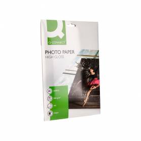 Papel q-connect foto glossy kf02163 din a4 alta calidad digital photo para ink-jet bolsa de 20 hojas de 260 gr