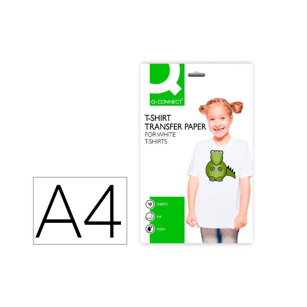 Papel q-connect transferencia para tela kf01430 din a4 bolsa de 10 hojas