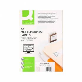 Etiqueta adhesiva q-connect kf00228 -tamaño din a4 -para ink-jet -transparente -caja con 25 hojas din-a4