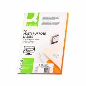 Etiqueta adhesiva q-connect kf01581 tamaño 38,1x21,2mm fotocopiadora laser ink-jet caja con 100 hojas din a4