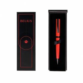 Boligrafo belius turbo aluminio color rojo y negro tinta azul caja de diseño