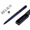 Boligrafo belius turbo aluminio color azul y negro tinta azul caja de diseño - BB254