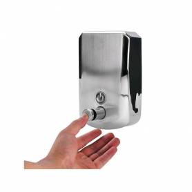 Dispensador manual q-connect de jabon 800 ml acero inoxidable 115x56x179mm