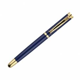 Pluma y estuche belius soiree color art deco azul marino y dorado tinta azul caja de diseño