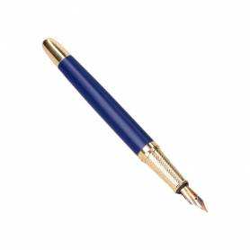 Pluma y estuche belius soiree color art deco azul marino y dorado tinta azul caja de diseño